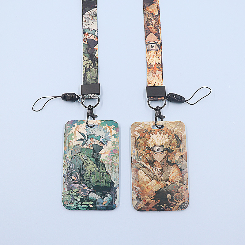 Cubierta deslizante Naruto cubierta de la tarjeta de estudiante patrón de dibujos animados tarjeta de bus cubierta de la tarjeta de control de acceso Tarjeta de campus trabajo cubierta de la tarjeta de identificación