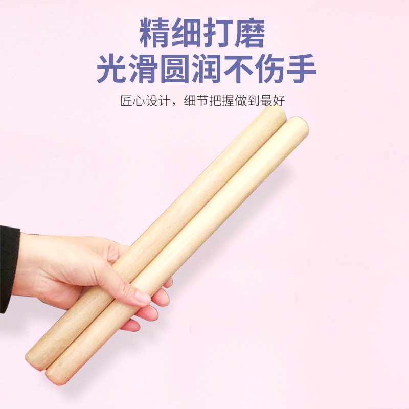 Fábrica al por mayor de madera para niños ritmo palo instrumento de percusión jardín de infantes educación temprana instrumento musical de madera ciencia y educación Juguetes