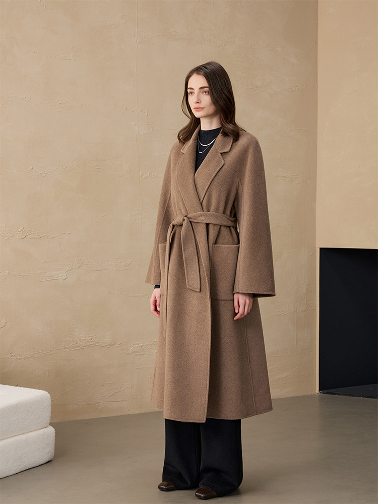 Huang Yuxiang Cashmere Coat Bathrobe Ceid Coat Cashmere Coat Women's Classic Bathrobe European Style Cashmere Jacket Women