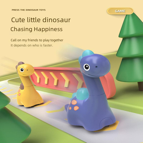 Retro Style Dinosaur Pressed Backspring Toy Car Micro Brachiosaurus Pressed Toy Baby Learning to Crawl Maternal and Child Wholesale