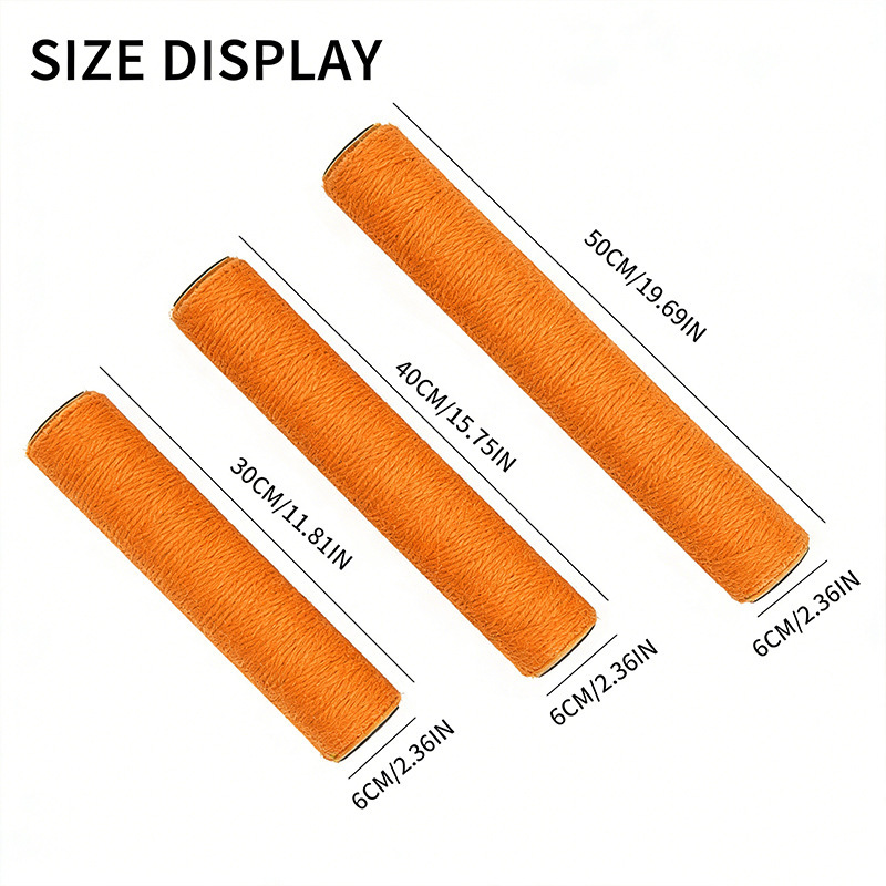 Orange hemp pillar / 6*15cm