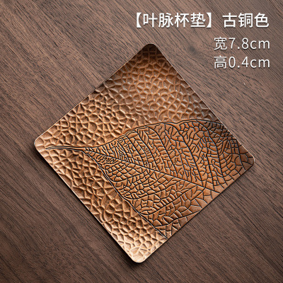 Transfronterizo fábrica directa aleación posavasos taza de té aislamiento posavasos hoja residual posavasos Kung Fu ceremonia del té Accesorios