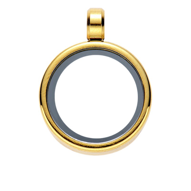 Suitable for 1.5 2.0 small thangka gawu box pendant round stainless steel jewelry binding transparent can be opened