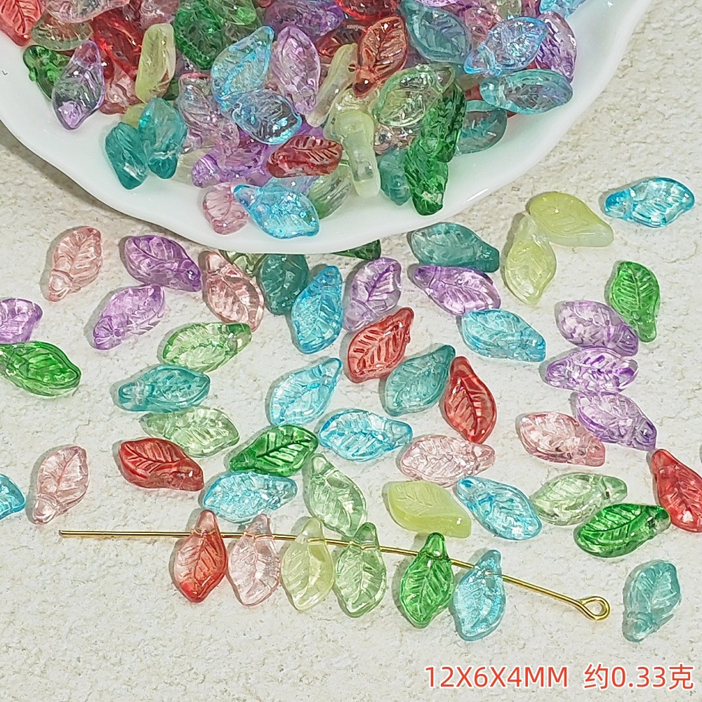 多用途のガラスの小さな葉、ブドウの葉、ビーズアクセサリー、DIY手作り装飾イヤリング、ビーズブレスレット、小さなペンダント