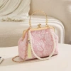 Fuchsia handheld bag strap pearl