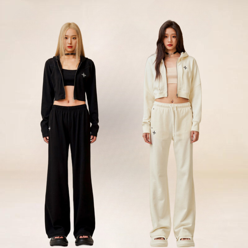 Smfk Wandering Morning Jogging Suit Casual Slim Hoodie + Trousers Two-Piece Set