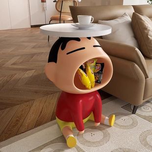2024 New Style Light Luxury and High-End Cream Style Crayon Shin-Chan Living Room Sofa Side Table Coffee Table Movable Bedside Table