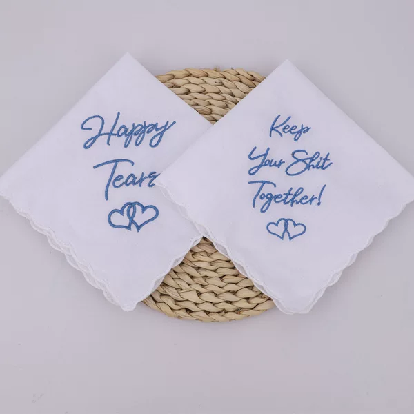 Amazon TEMU new 30*30cm high density embroidery wedding handkerchief handkerchief small square towel