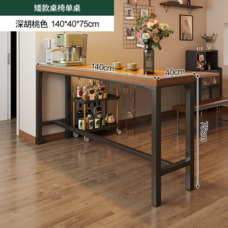 Mesa de bar de madera maciza, partición de pared para el hogar, mesa estrecha, mesa de comedor larga, sala de estar, esquina de café, balcón, estante