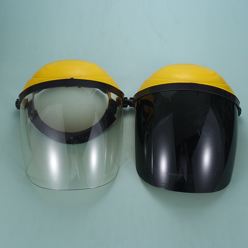 Fábrica portátil orgánica máscara de protección facial máscara tapa montada en la cabeza anti-splash negro de humo cubierta cara anti-impacto