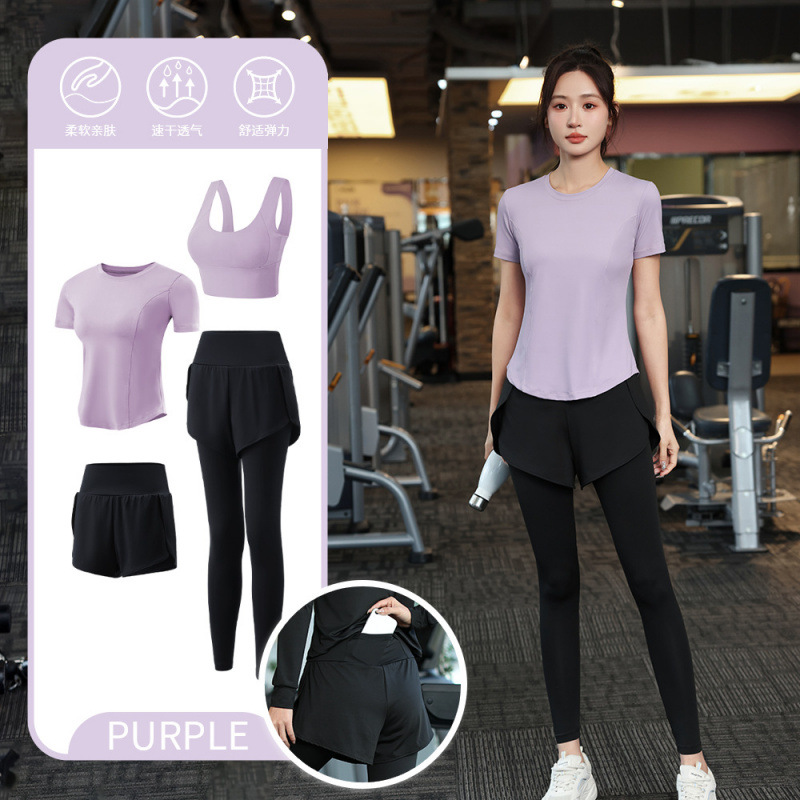 Juego de carrera para mujeres primavera y otoño principiantes de verano yoga deportivo rápido ropa seca trajes transpirables comercio exterior al por mayor