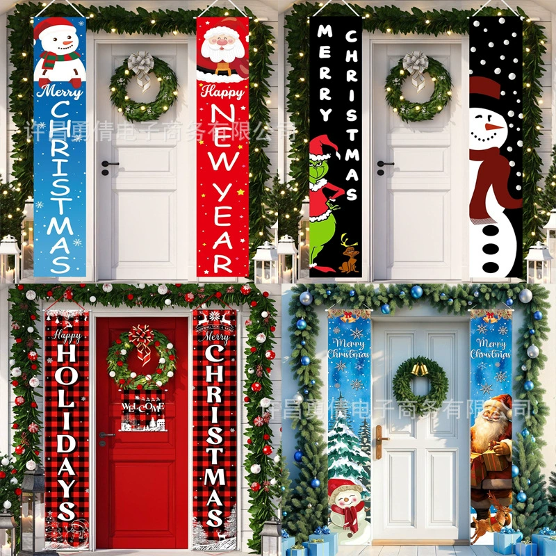 Трансграничная новая рождественская вечеринка куплет баннер занавес праздник атмосфера украшения баннер флаг