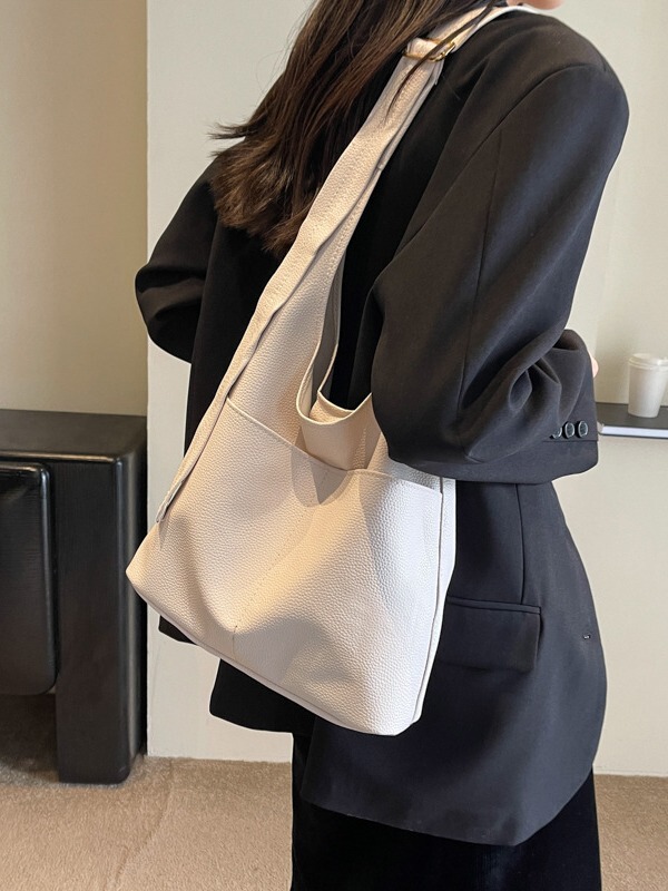 バッグ女2023新型通勤大容量レトロ脇下斜め学生カジュアルソフト皮シンプル香港風シングル肩|undefined