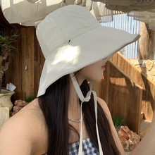 语兰2025/甜美气质速干渔夫帽子女蝴蝶结大帽檐防紫外线遮阳防晒