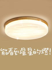 客廳燈原木風現代簡約大氣北歐長方形吸頂燈日式創意客廳主燈燈具