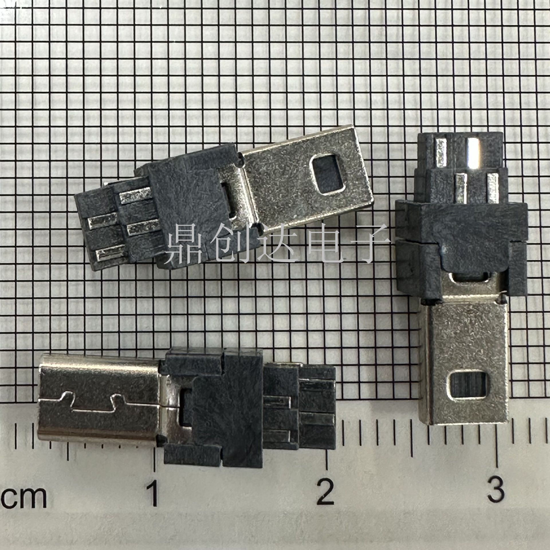 厂家MINI迷你USB公头8P接线正反面接黑色胶芯方口梯形型数据接口
