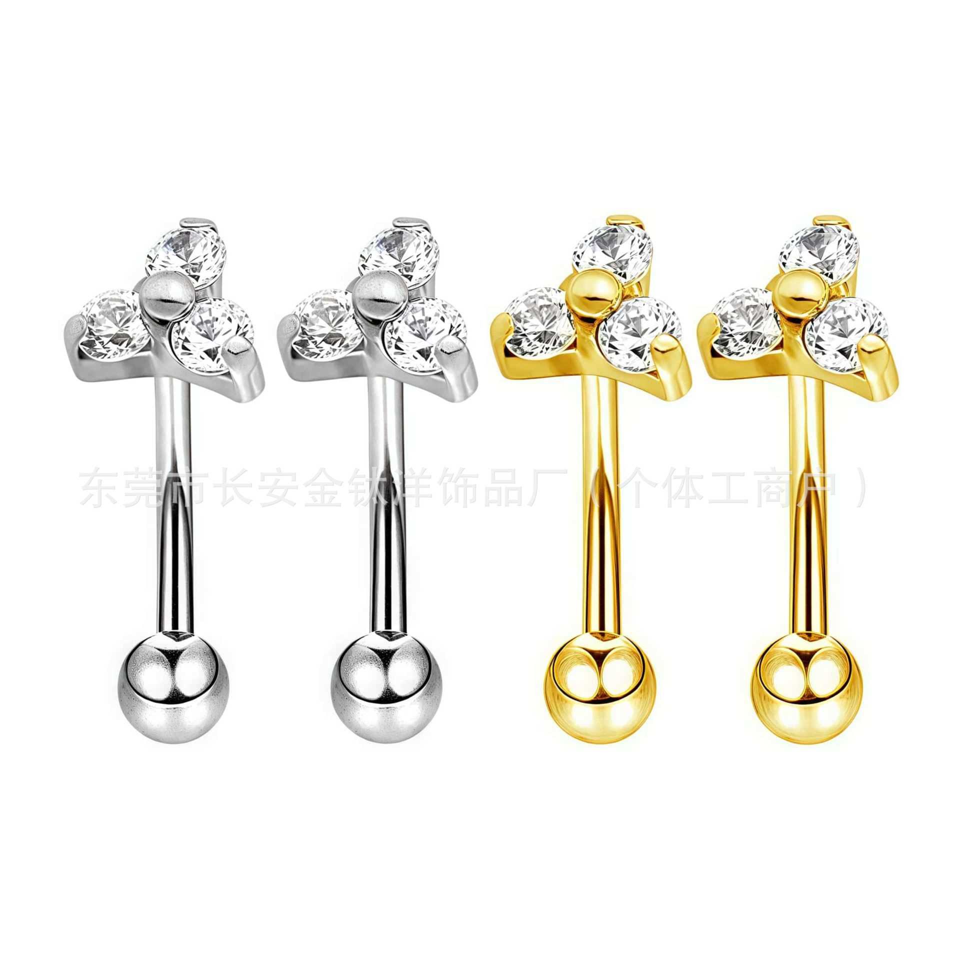 Pointed titanium steel lip stud product view