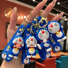可爱卡通叮当猫钥匙扣挂饰创意汽车钥匙链挂扣情侣书包挂件批发