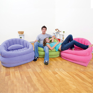 Cross-Border Customized Pvc Adult Comfortable Balcony Outdoor Leisure Backrest Lounge Chair Purple Inflatable Flocking Sofa