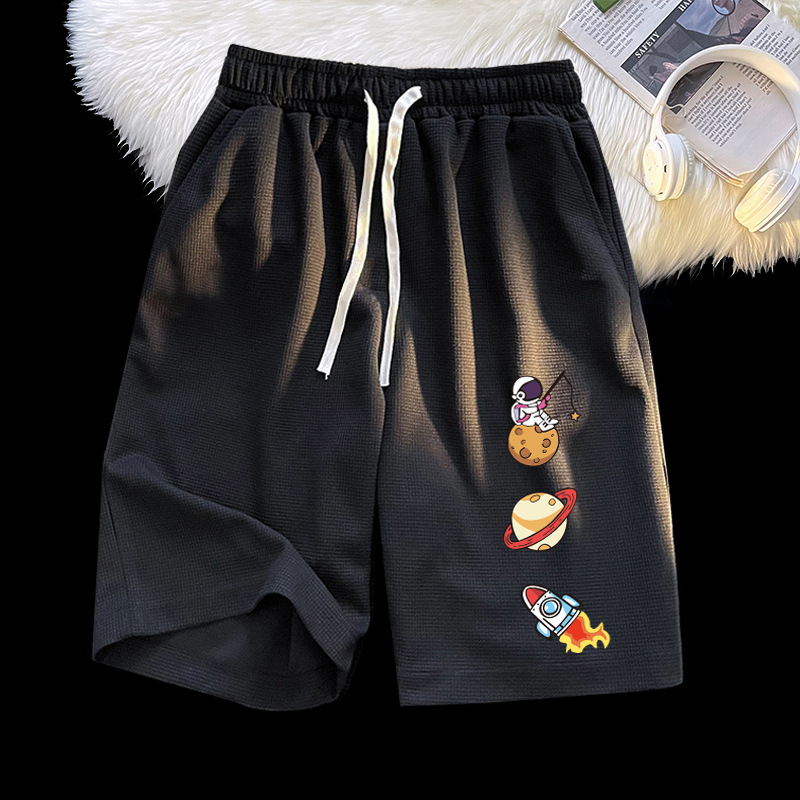 Pantalones cortos rectos flojos ocasionales de los hombres y de las mujeres de los deportes del verano Pantalones cortos de moda de los hombres de la galleta del estilo directo de la fábrica Hong Kong