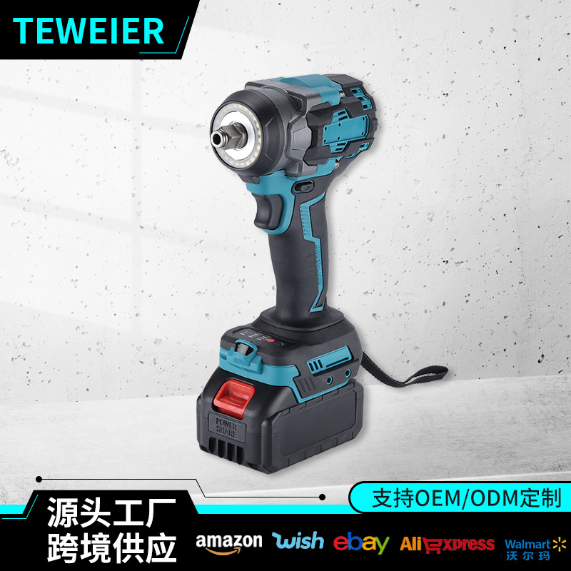 Comercio exterior sin escobillas multifuncional gran torsión 500n llave eléctrica transfronteriza carga de alta potencia llave de impacto de litio eléctrico