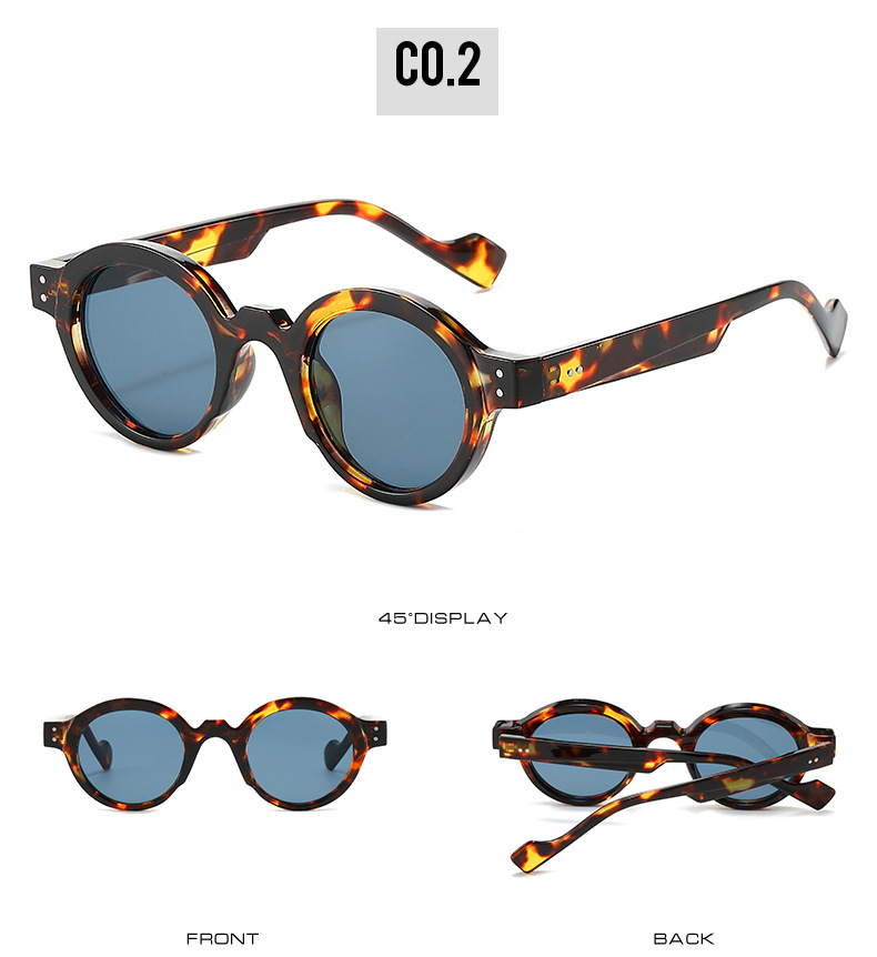 45g Weight Full Frame Glasses Structure Sunglasses Classification PC, UV400 Protection Lens Material Round Frame Glasses Style Travel, Daily Occasion Color Block Pattern All Seasons Season Unisex Gender Casual, Simple Style Style Blue Color Casual Simple Style Color Block PC UV400 Protection Round Frame Full Frame Women's Sunglasses 6
