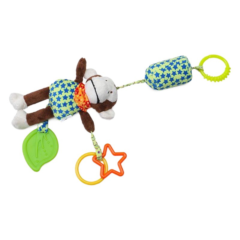 Mordedor coche colgando cama colgando animal de dibujos animados 0-1 años bebé infantil niños calmante juguete de peluche