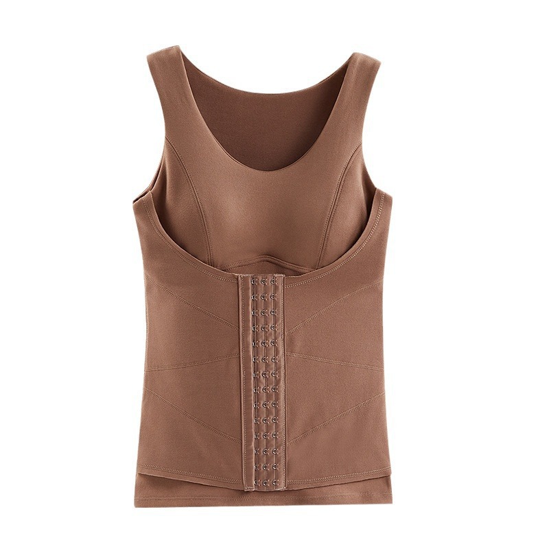 Chaleco térmico de terciopelo alemán autocalentable de otoño e invierno para mujer con almohadilla para el pecho para moldear el cuerpo, abotonamiento, ropa interior térmica para el abdomen, ropa de base gruesa