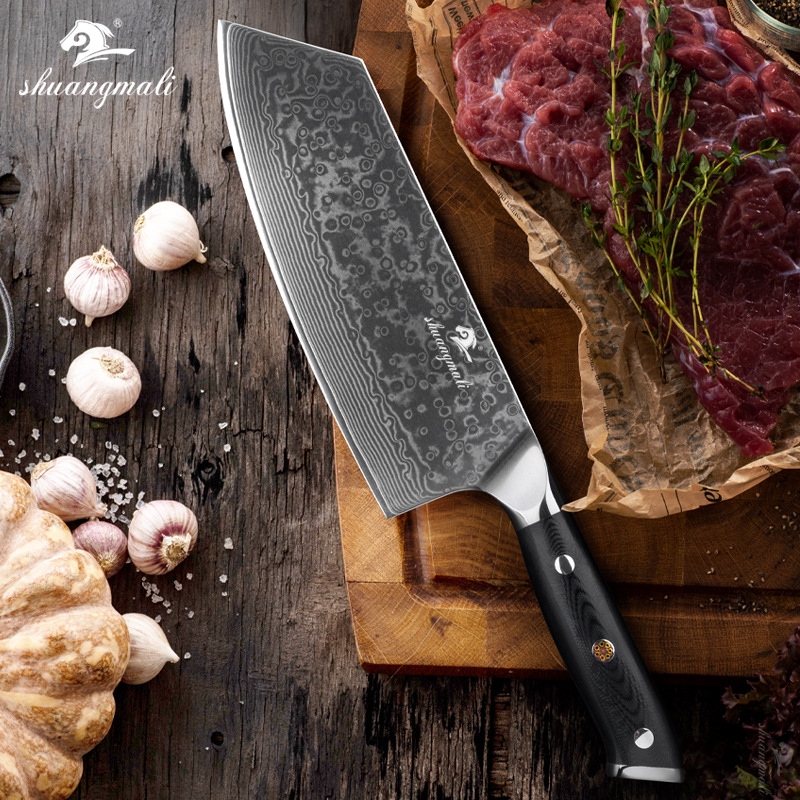 VG10 Damascus Steel Kitchen Knife G10 Handle8-inch Kitchen Slicing Knife Meat Cleaver