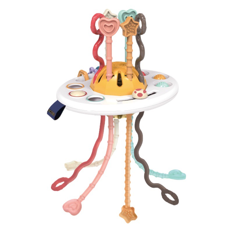 New children's finger pull fun press grip exercise baby baby flying saucer smoke toy