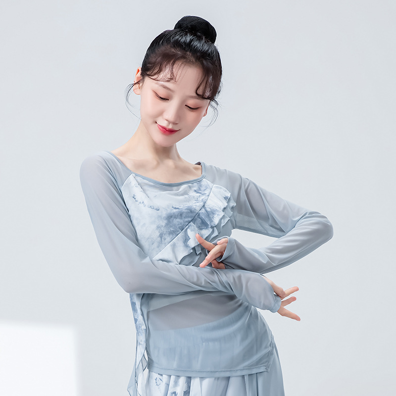 古典的なダンスのズボンの女性2025の新型の水墨画の仙気のダンスのズボンの中国のダンスの練習は身の韻の広い足のスカートのズボンを着ます。|undefined