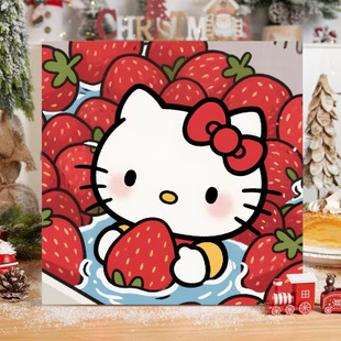 Hello Kitty Digital Oil Painting DIY Hand-Filled Kidsren's Simple Graffiti Night Market Stall Oil Painting Manufacturer Wholesale