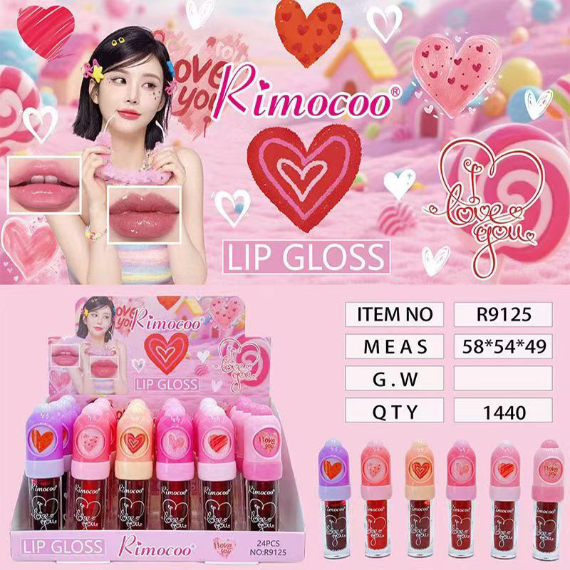 Rimocoo nuevo comercio exterior transfronterizo amor batería labial humectante serie de fresa batería labial frutas esmalte labial image 2