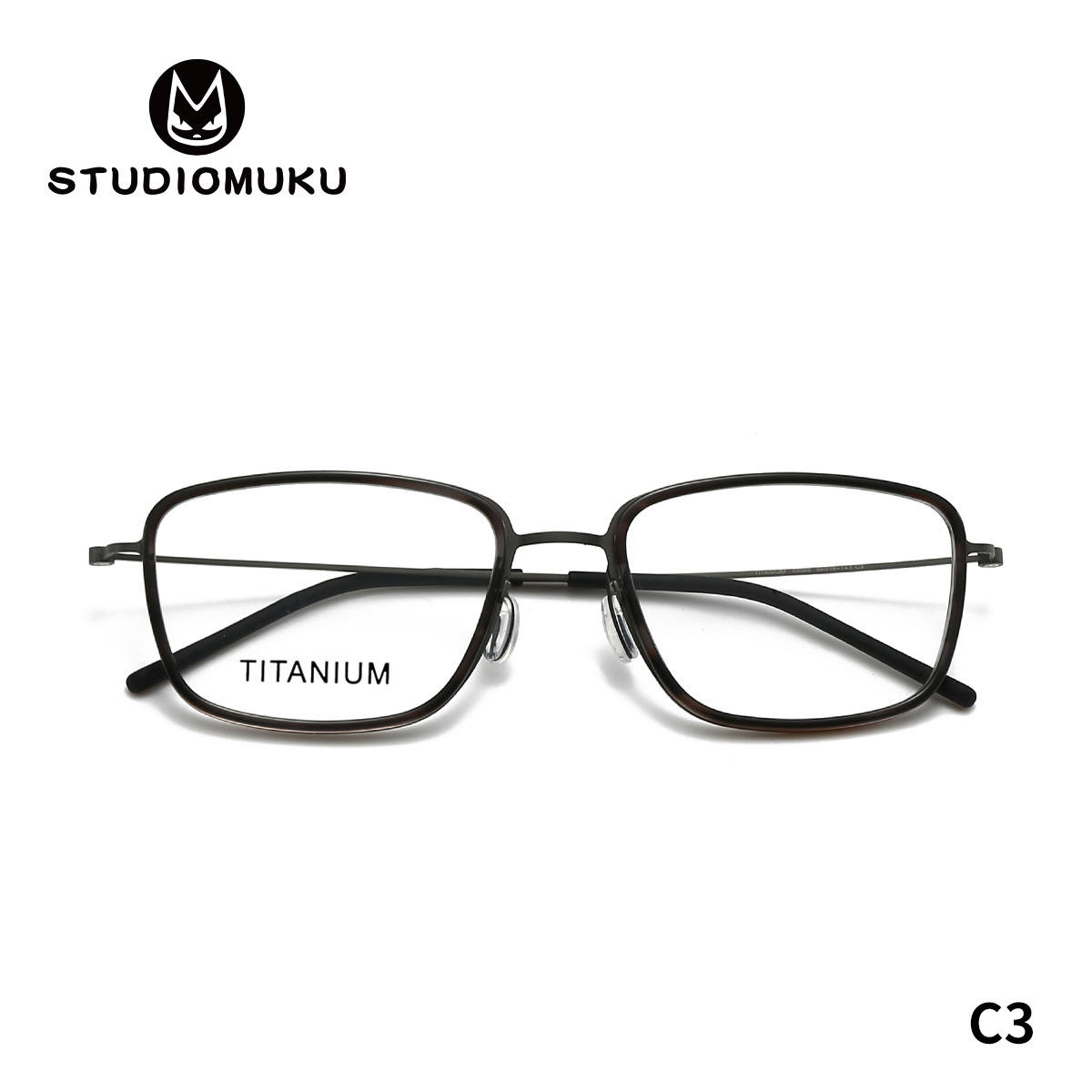 STUDIOMUKU gafas de madera cool solo gafas de diseño pequeño cuadrado retrógrado cómodos marco de gafas cuadradas