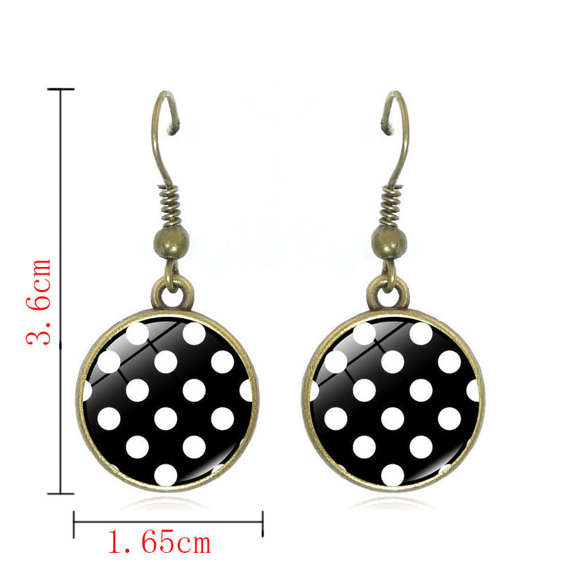 Fashion Polka Dots Alloy Plating Inlay Glass Womenu0027S Drop Earrings 1 Pair