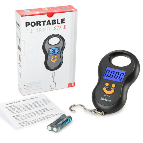 Portable mini portable luggage scale 50kg electronic scale express weighing fishing spring gift household food ingredient kilogram scale