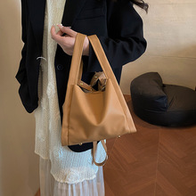 荔枝纹水桶包2025新款女包简约夏季单肩包手提菜篮子包子母两件套