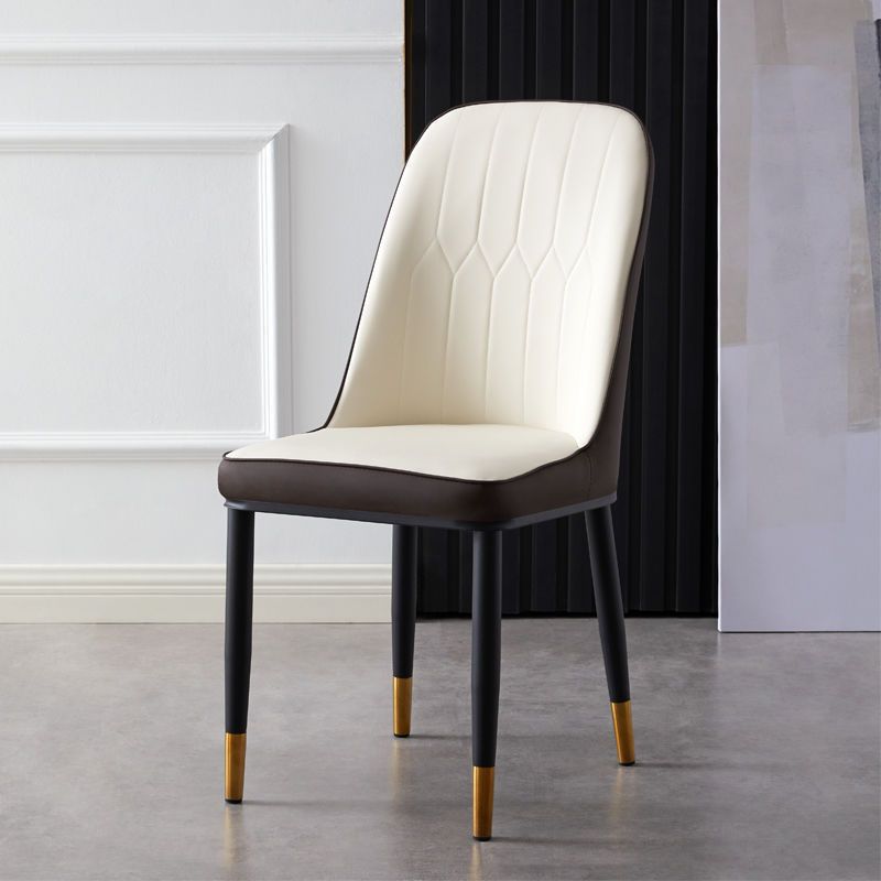 화이트 브라운 강화 긁힘 방지 가죽 + 골드 다리