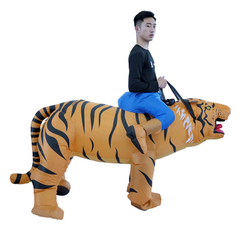 Funny party animal mount doll costume cosplay Halloween props riding tiger inflatable suit