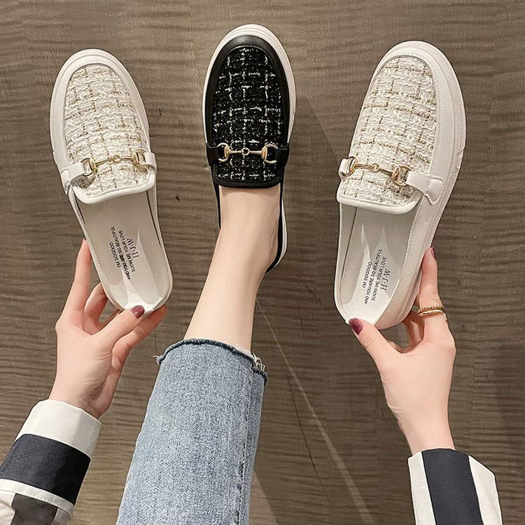 Xiao Xiangfeng Baotou половина тапочки женская внешняя одежда 2023 весна и осень новая корейская мода толстая подошва ленивый человек тапочка