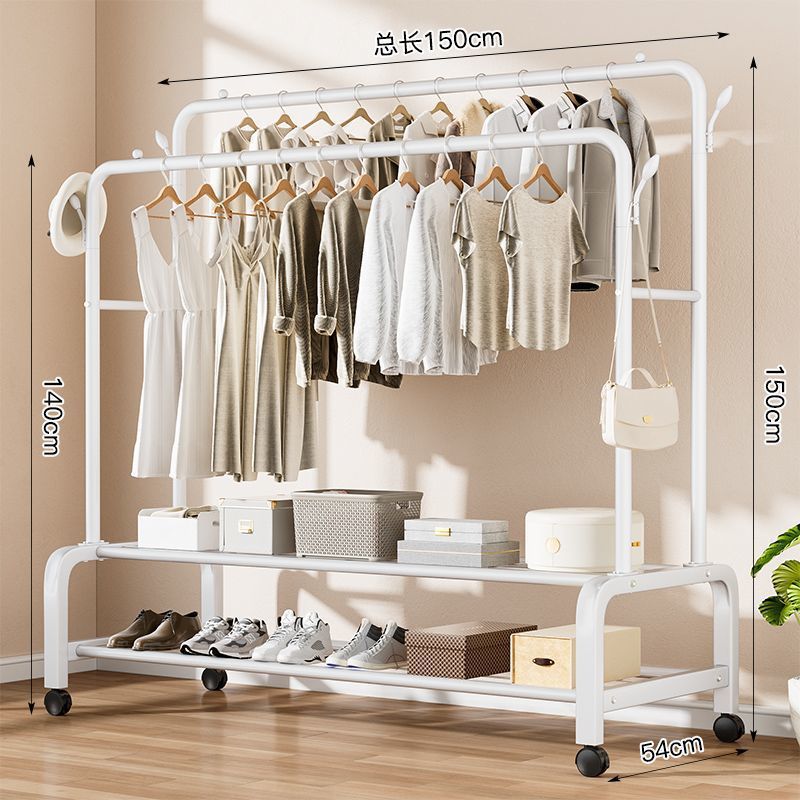 Percha de ropa móvil con ruedas tipo piso percha de ropa de dormitorio sala de estar doméstica red percha de ropa de lujo ligera percha de ropa al por mayor