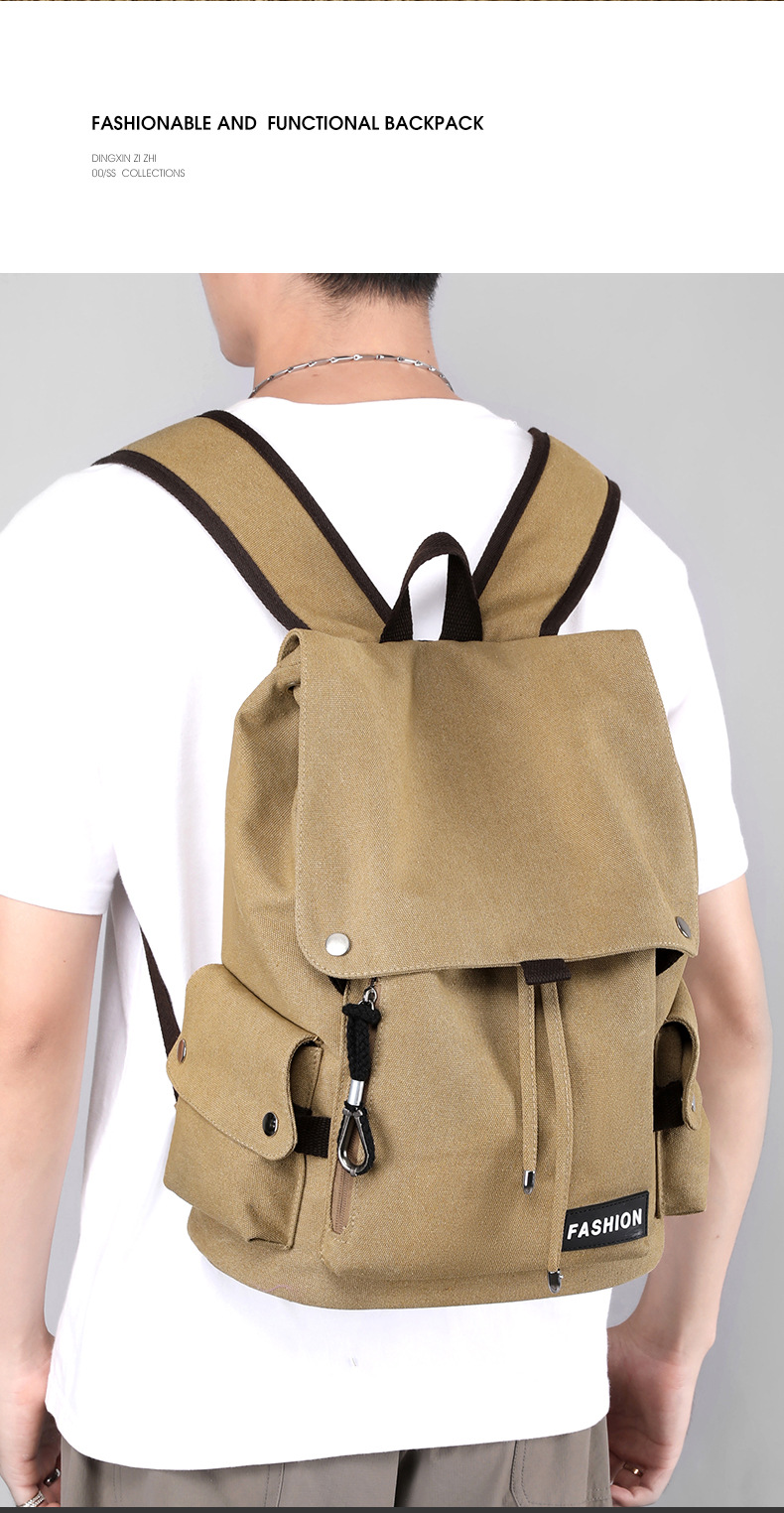 2023 New personalized Hong Kong-style backpack, large-capacity fashionable and trendy schoolbag, versatile and casual nylon student backpack undefined
