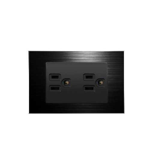 American 15A socket black wall switching power supply 110v Taiwan household American standard six-hole socket with USB panel