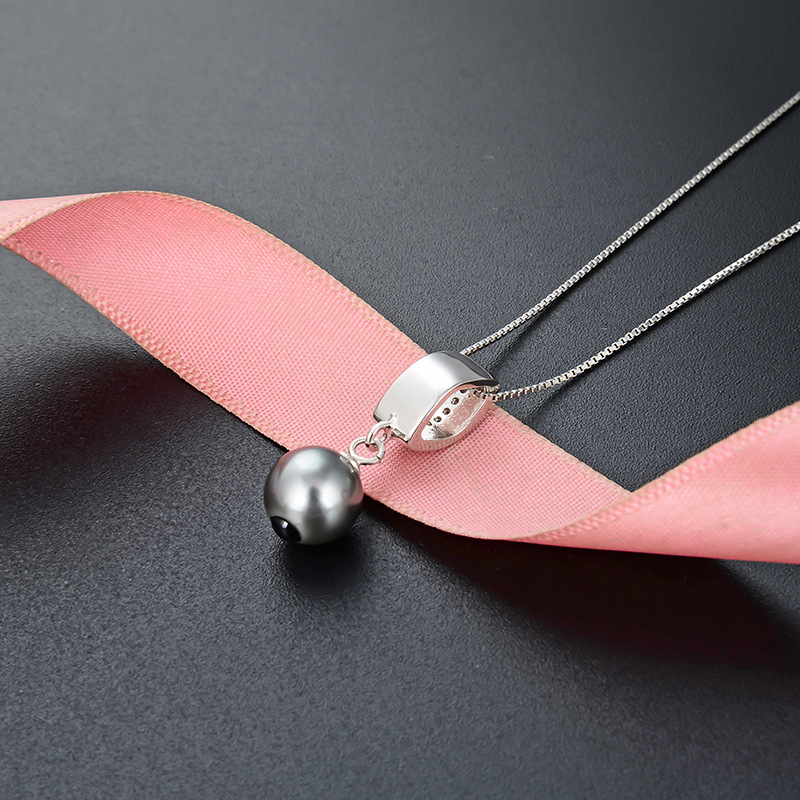 Estilo japonés y coreano de moda elegante temperamento con incrustaciones de circón collar de cadena de clavícula s925 gota de plata esterlina collar de cuentas de aceite colgante para las mujeres