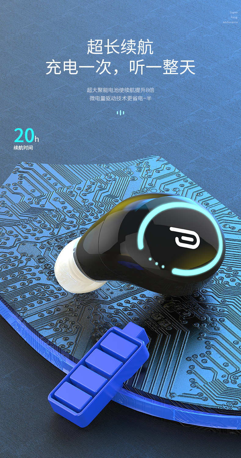 Sınır ötesi I8 Bluetooth Kulaklık Kablosuz Ultra Uzun Pil Ömrü Mini Görünmez Uyku Spor Gürültü Azaltma Kulak İçi Kulaklık Toptan