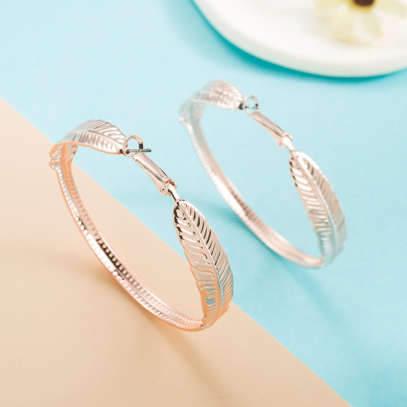 Fashion Geometric Exaggerated Feather-shaped Drop Earring Wholesale display picture 3