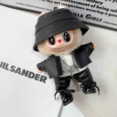 一二三代labubu娃衣17cm拉布布衣服翅膀设计皮衣夹克套装着替批发