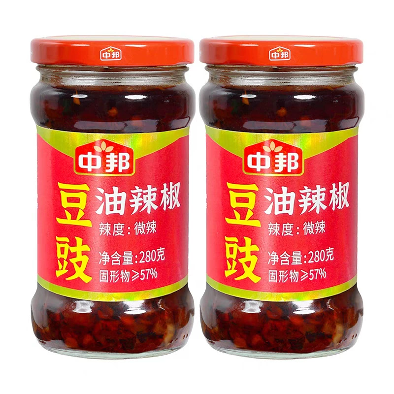 Китайский ферментированный соус чили из черной фасоли 280 г для риса, приправы для закусок, соуса для лапши, ферментированного соуса из черной фасоли Янцзян.