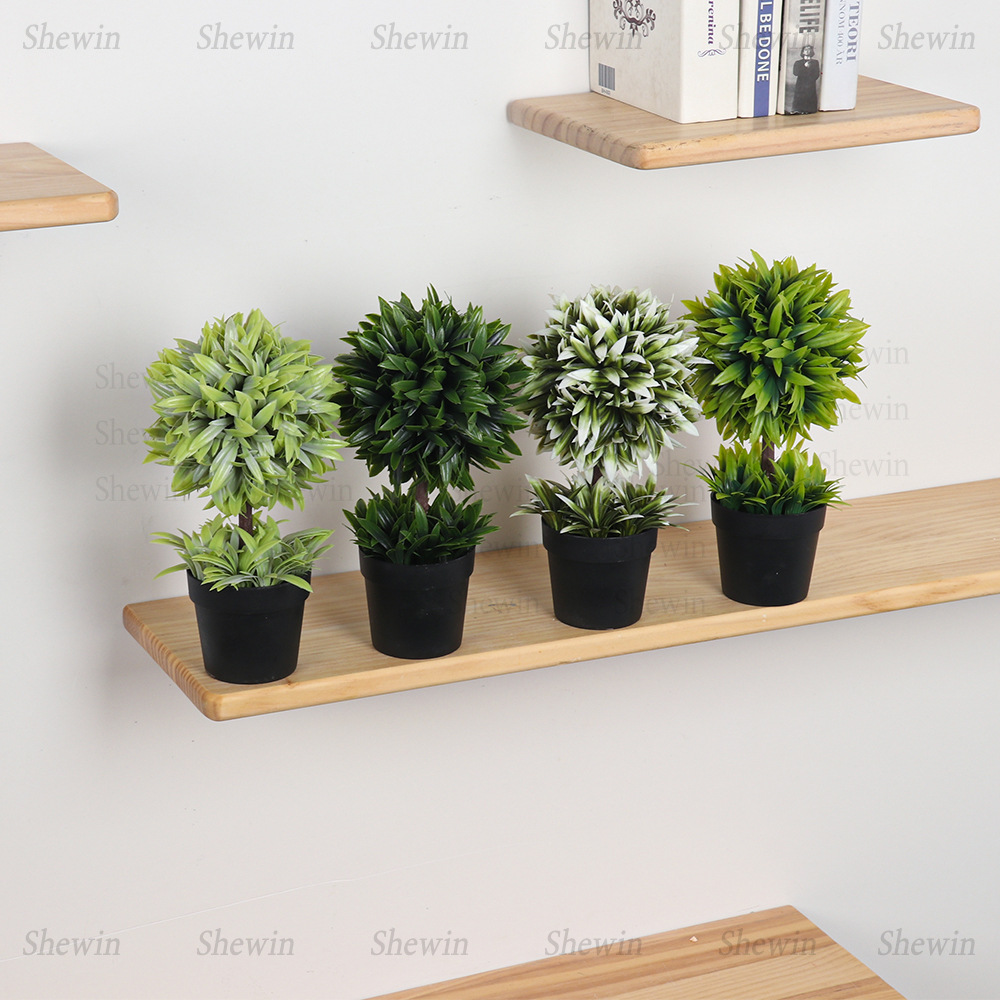 Plantas artificiales en maceta de nuevo modelo para decoración de interiores, hogar y escritorio, plantas verdes artificiales, arreglos florales, bolas de césped, bonsáis de plástico. image 1