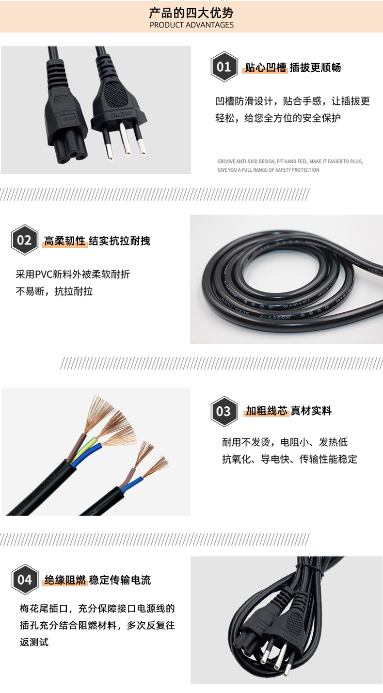 三插巴西电源线